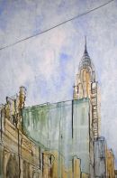 Thomas Plunkett RWS, Chrysler Building New York,Oil on Canvas                      Private Collection